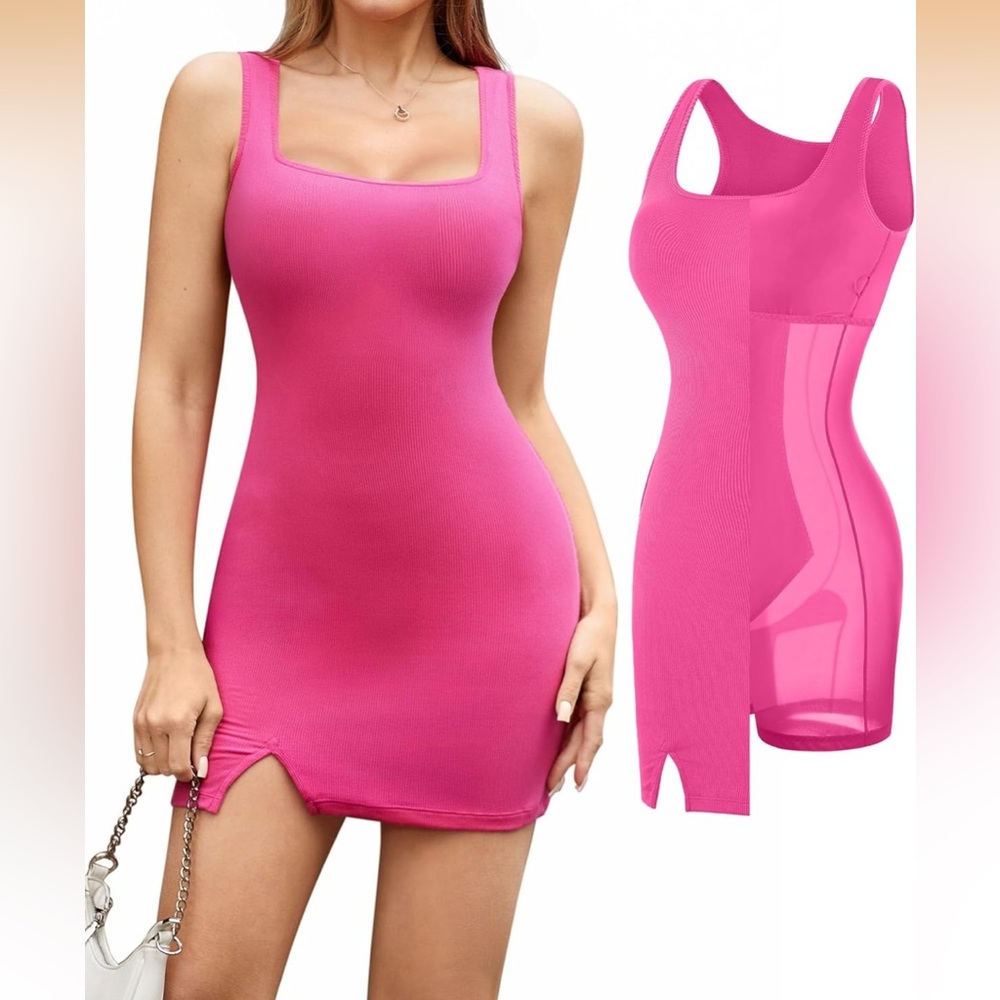 Pink Sleeveless Bodycon Dress
